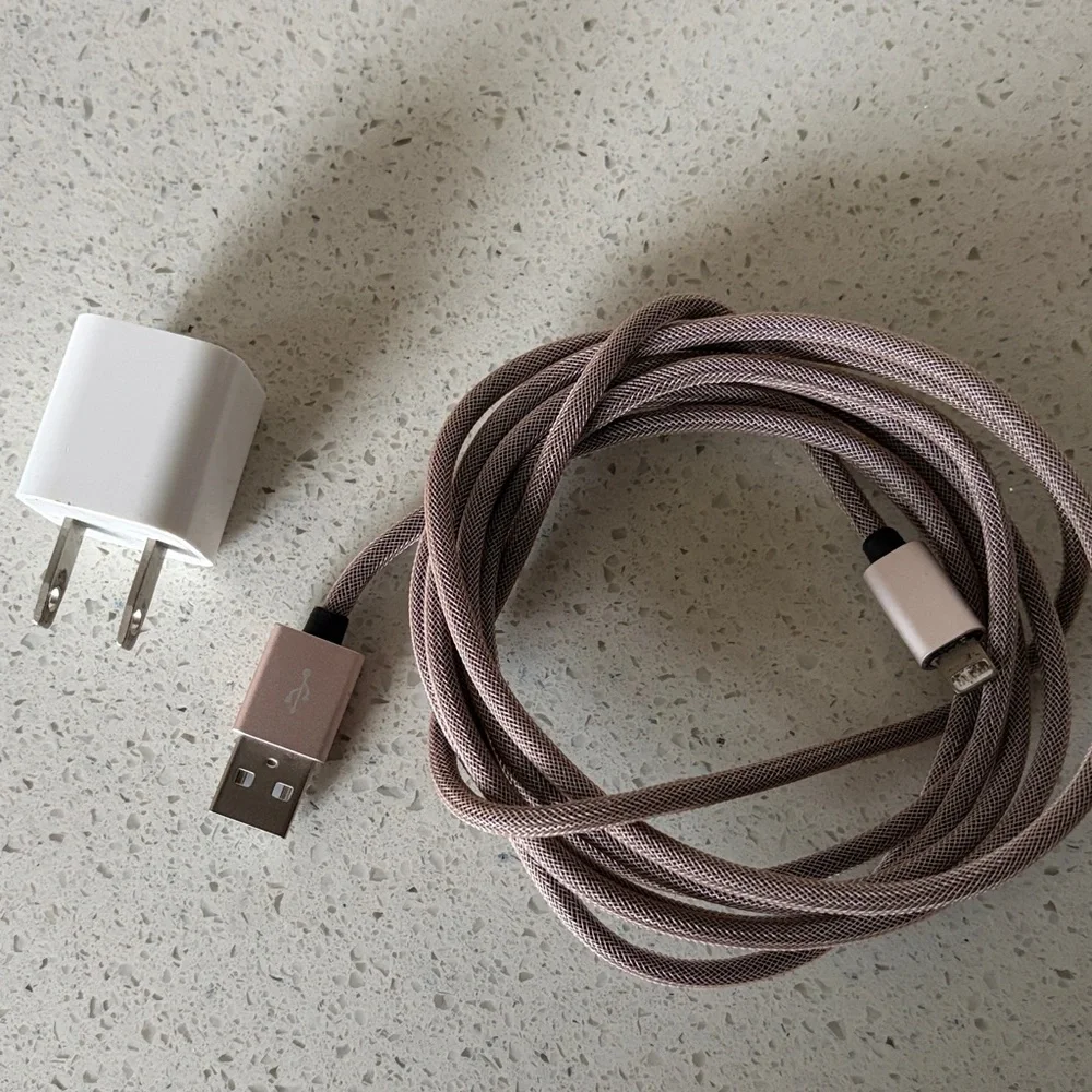 Universal Rose Gold USB Charging Cable for Cell Phones 6’